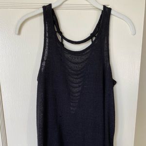 Black tank top with trendy back